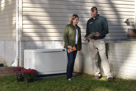 BGE HOME technician providing a home generator installation estimate